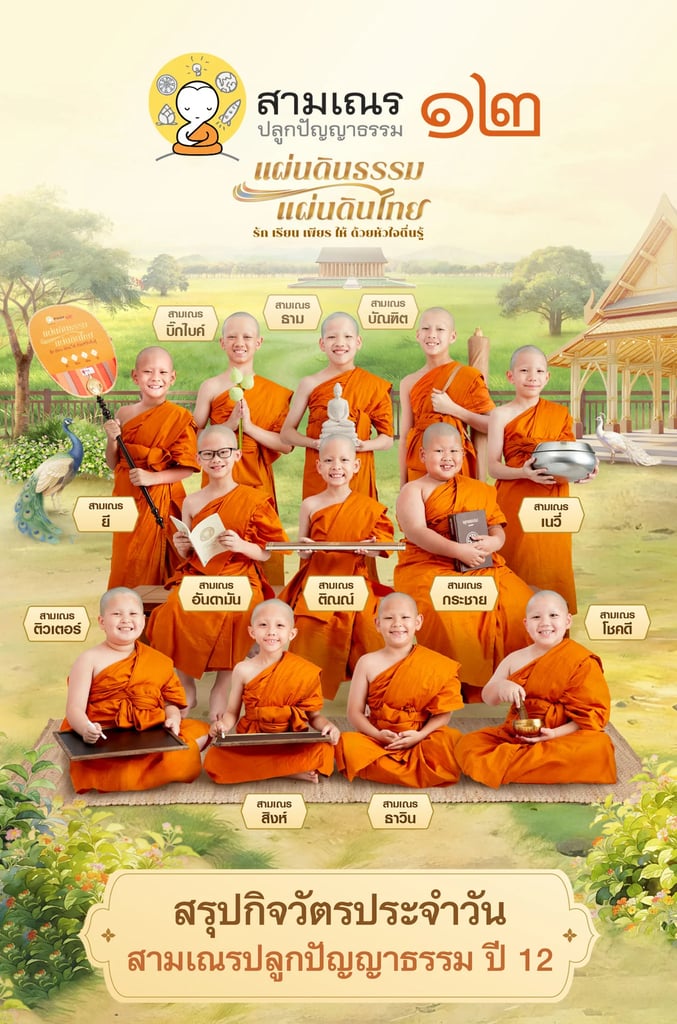 สรุปกิจวัตรประจำวัน สามเณรปลูกปัญญาธรรม
